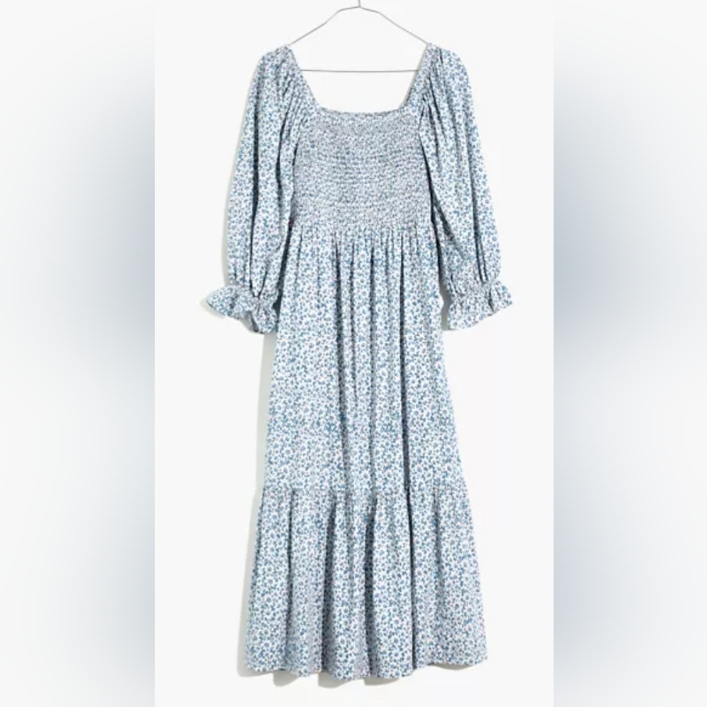 Madewell Lucie Dress Blue Floral M